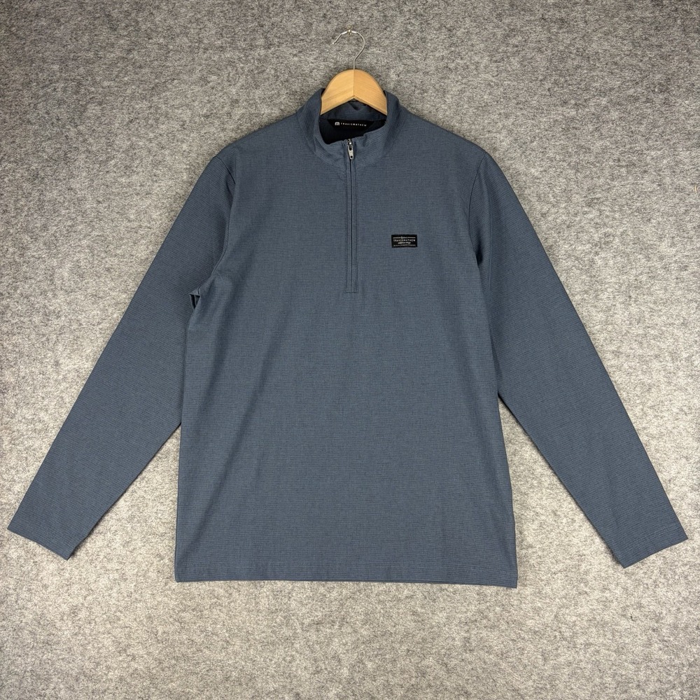Travis Mathew Blue Hello Tour Golf 1/4 Zip Pullover Mens Medium - Picture 3 of 9